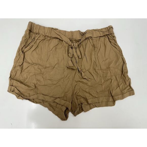 SO Juniors Shorts Size XL Brown Super High Rise Soft Shortie Elastic Waist - Picture 1 of 11